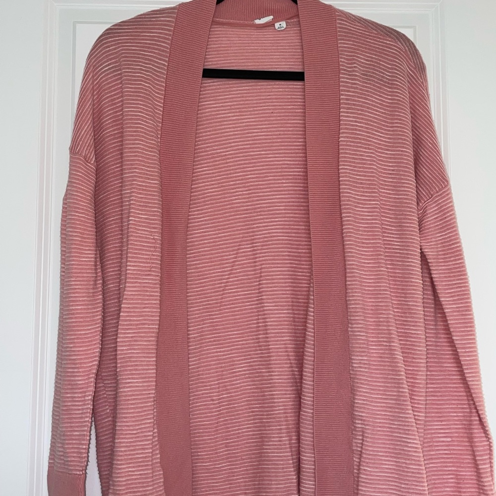 Light Pink Cardigan with White Stripes by GAP